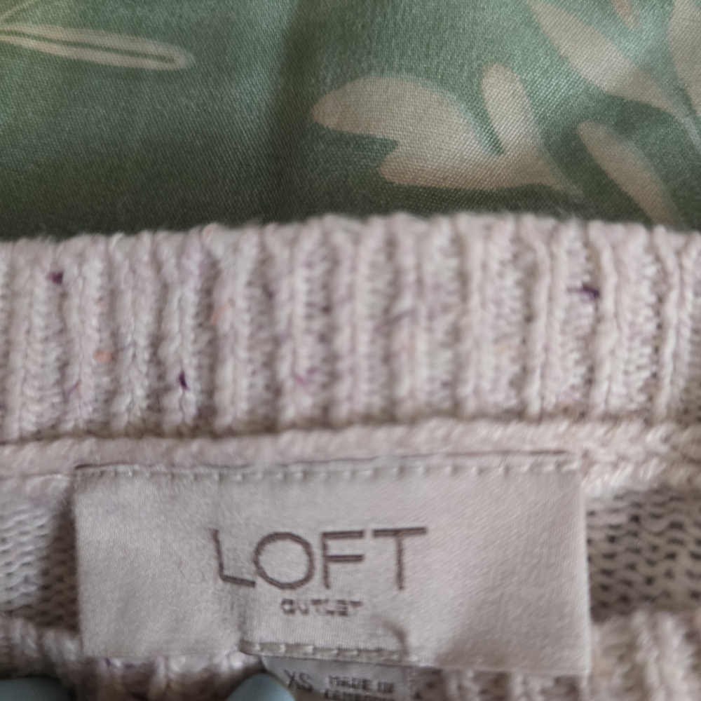 LOFT Soft Cream Knit Top